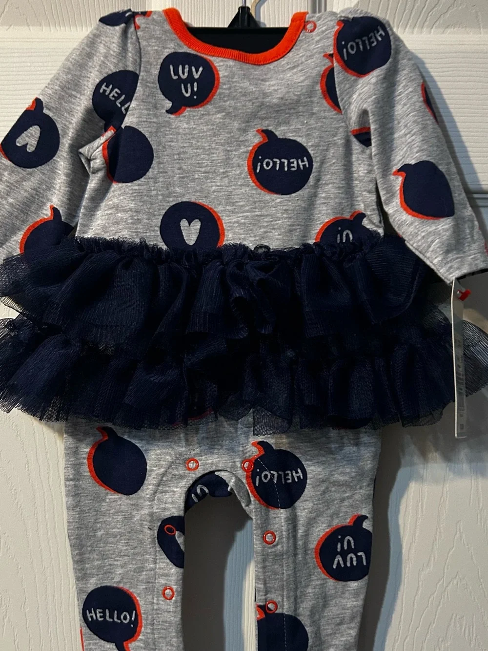Kids Navy & Gray Hello Speech Bubble One-Piece Bodysuit Cat &Jack NB